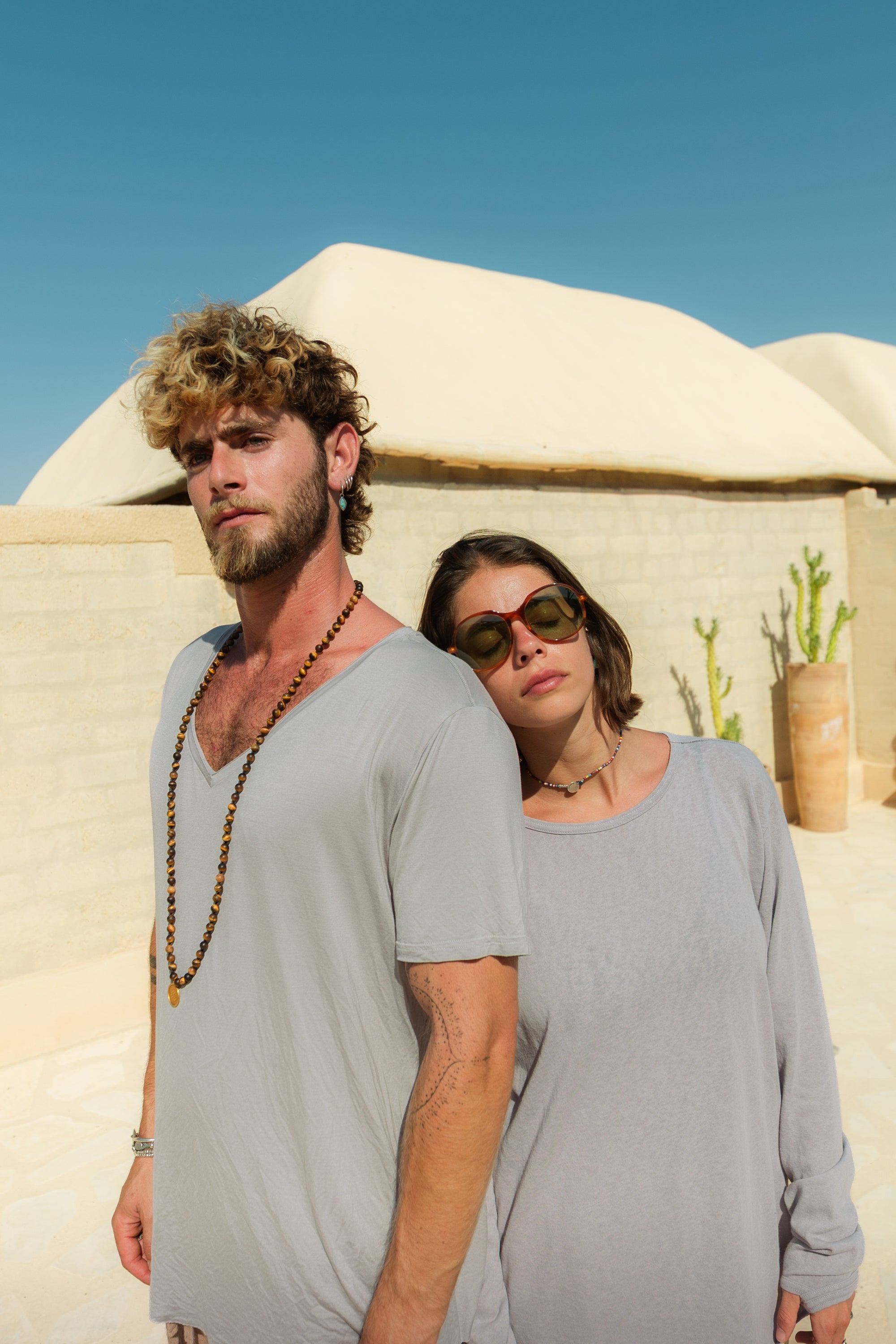BenBen Drift - V Neck T Shirt - Light Grey