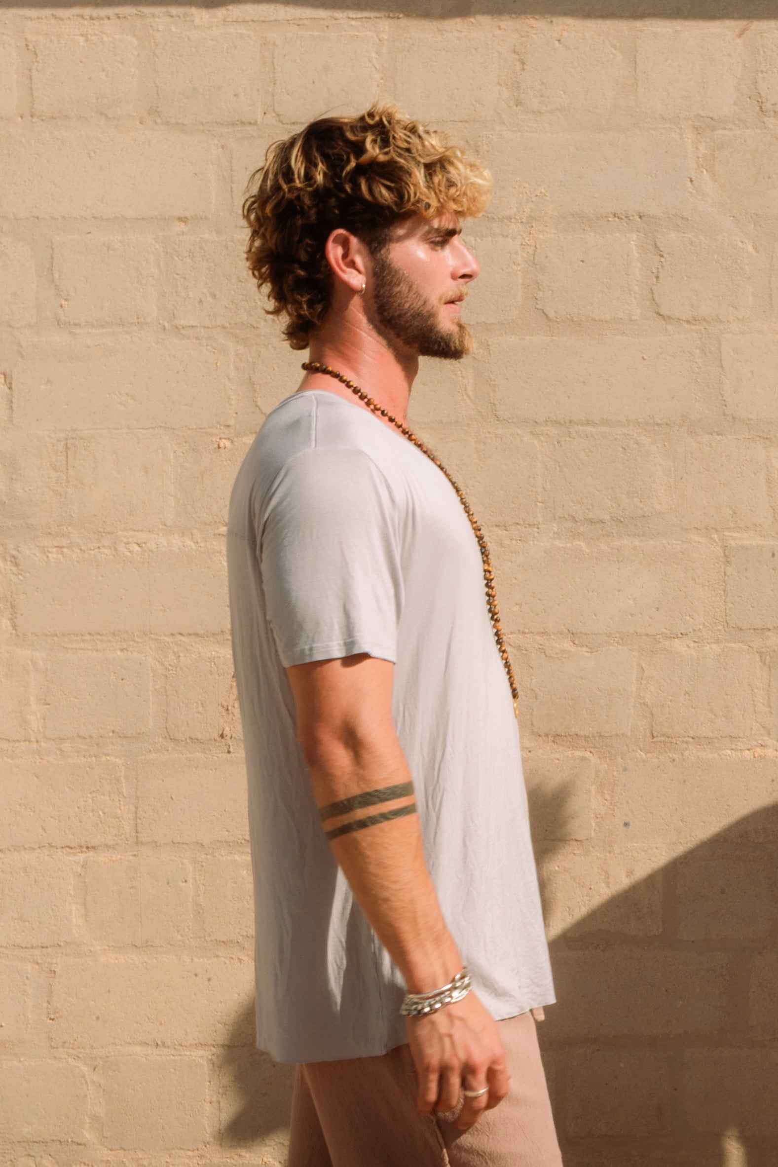 BenBen Drift - V Neck T Shirt - Light Grey