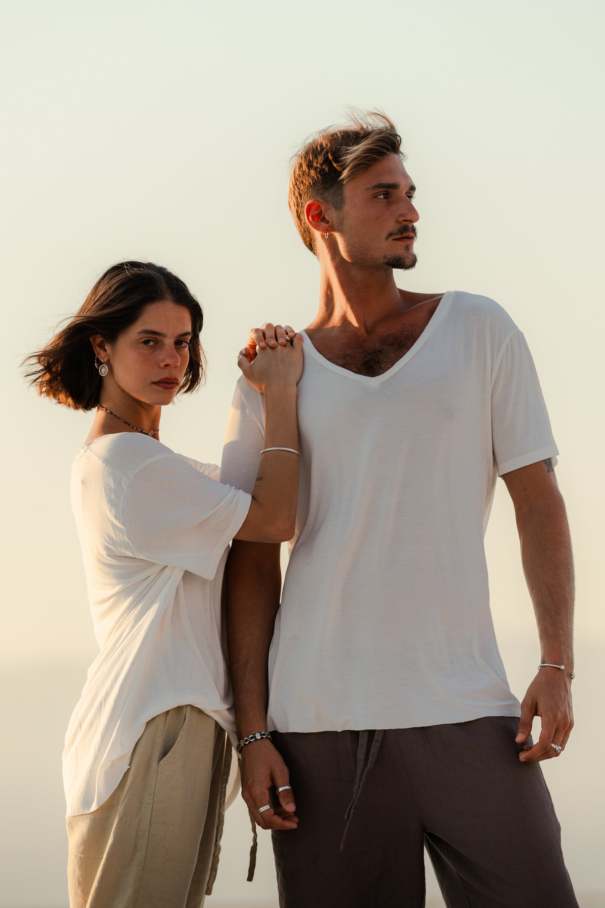 BenBen Drift - V Neck T Shirt - White