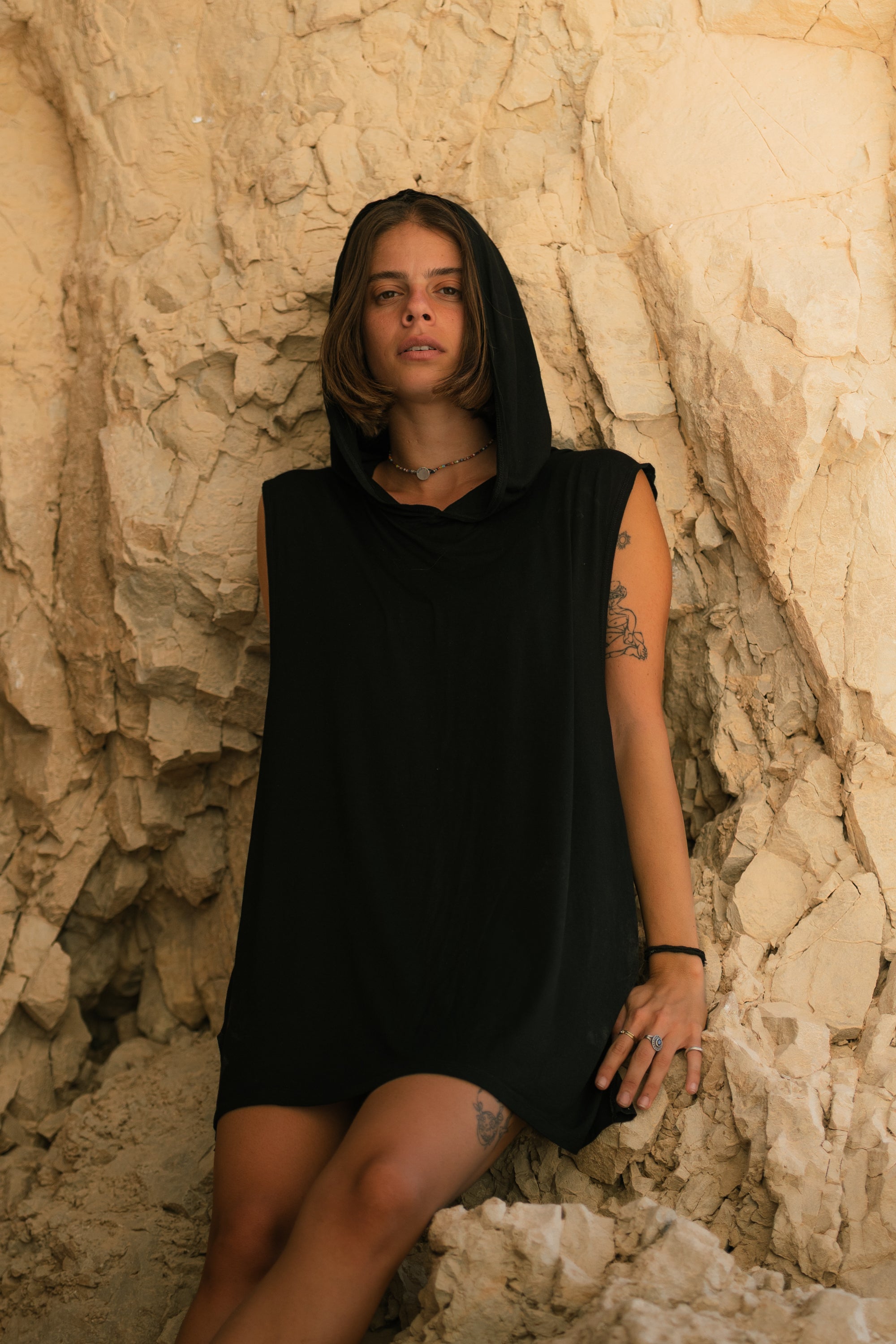 BenBen Cut Hoodie - Black