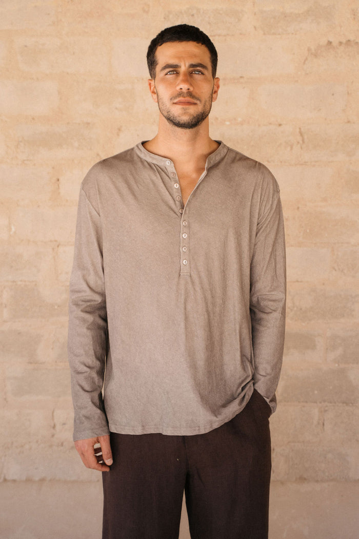 Breeze Henley Shirt Brown