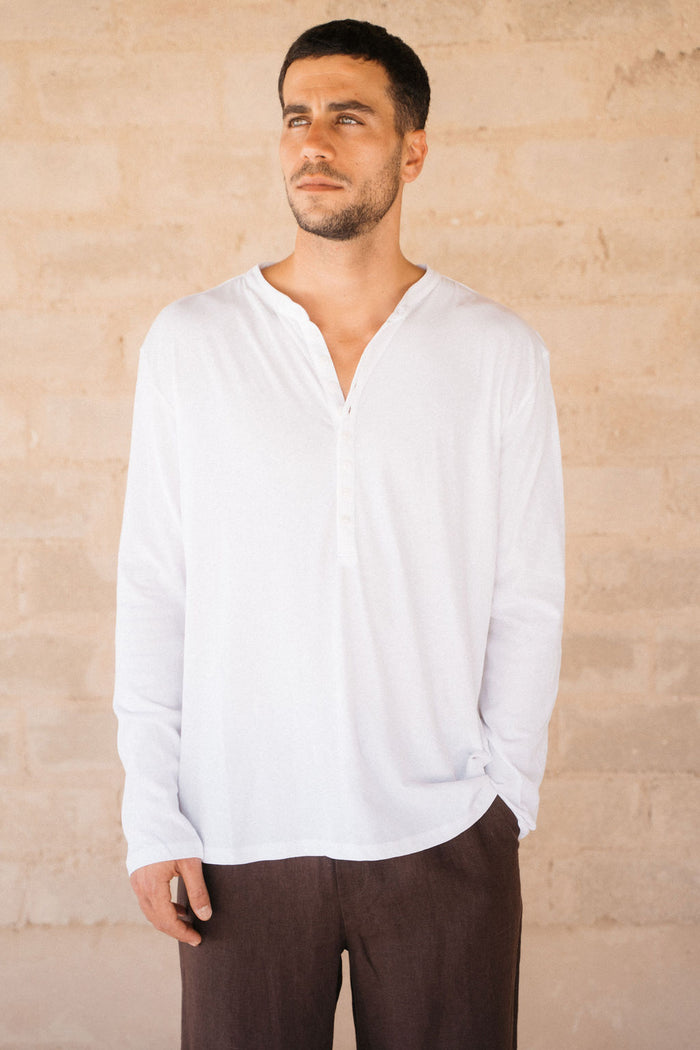Breeze Henley Shirt White