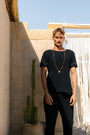 BenBen Oversize – Open Neck Line Tee - Black