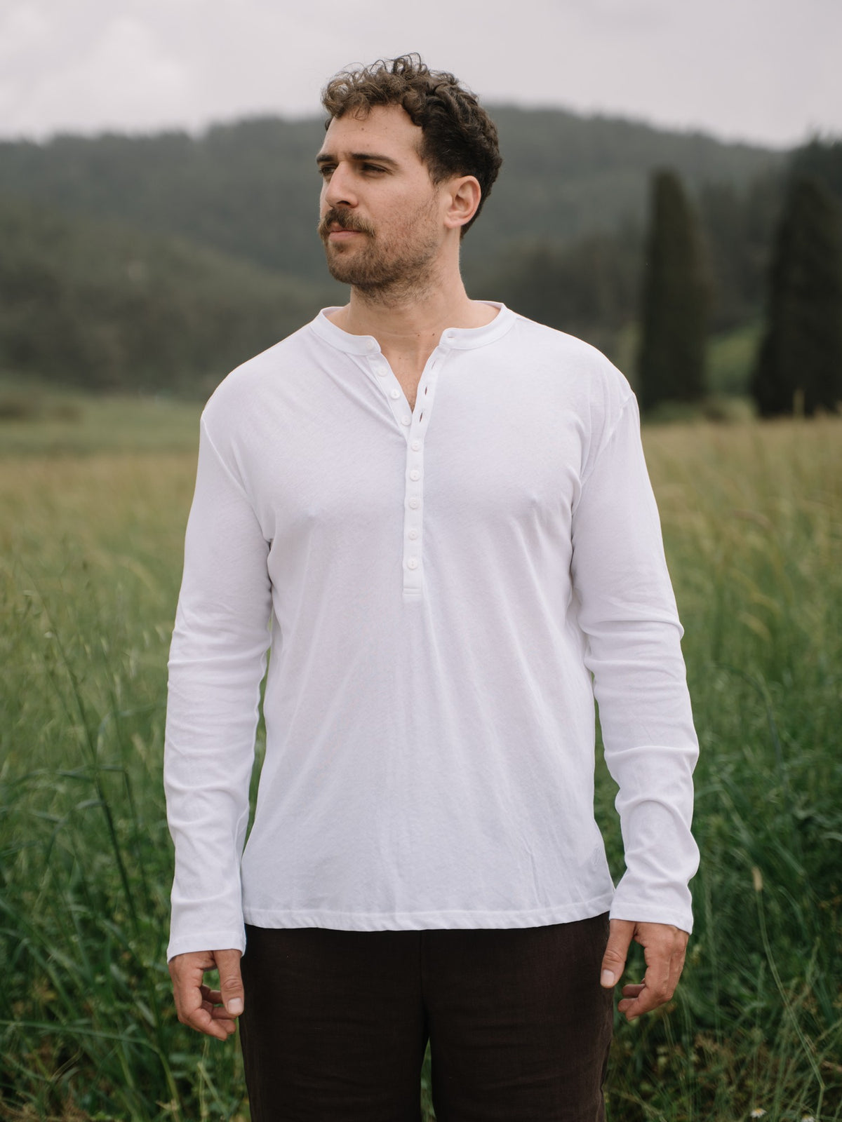 Breeze Henley Shirt White